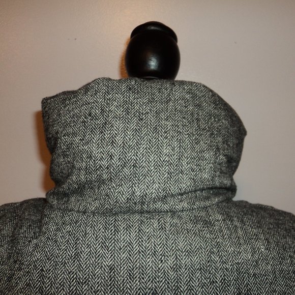 Old Navy Women's S/P Vest Gray Tweed Zipper Front Stand Up Collar Fleece Lined - Picture 7 of 13